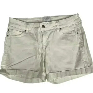 Celebrity Pink Shorts Womens Size 7/28 White Mid Rise Cuffed Coin Pocket Logo